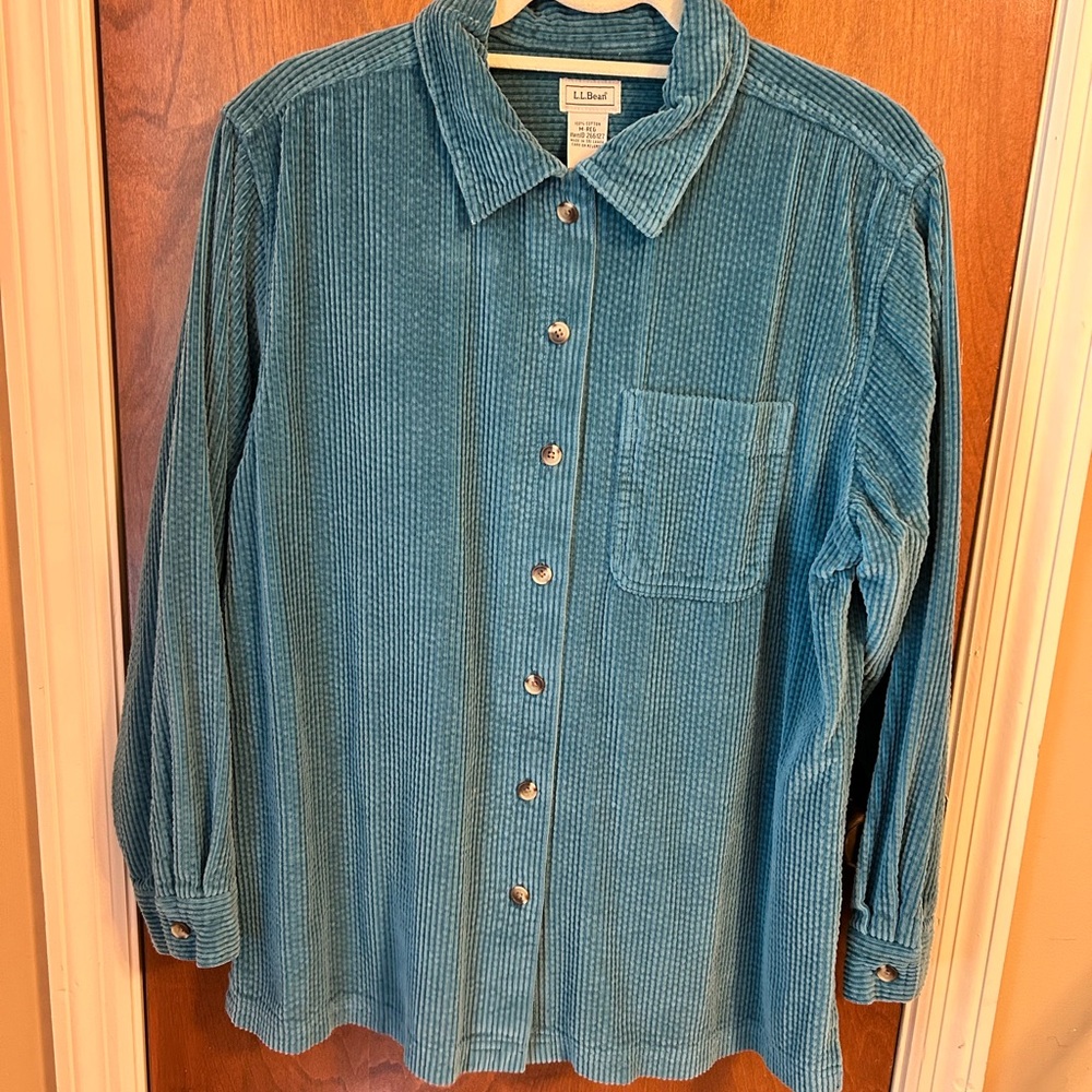 L.L. Bean Teal Corduroy Shirt